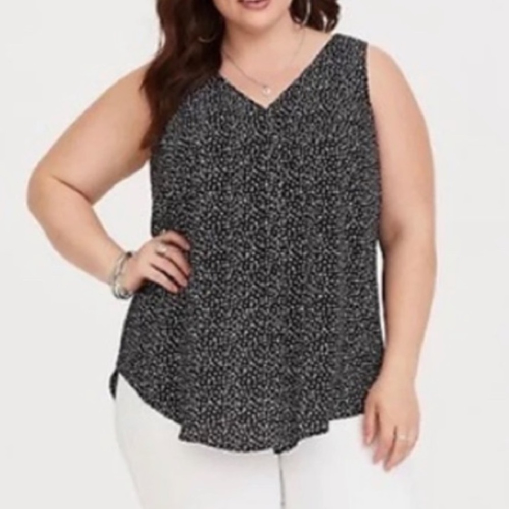 Torrid Black and White Polkadot Sleeveless Top
